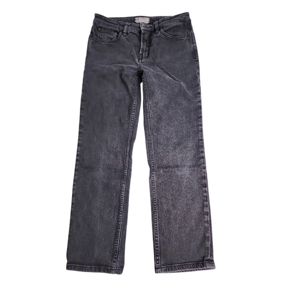 Free People Straight Leg Jeans Womens 26 Black Washed Boho Denim Streetwear Fall